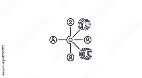 Centralized network diagram with people and resources.