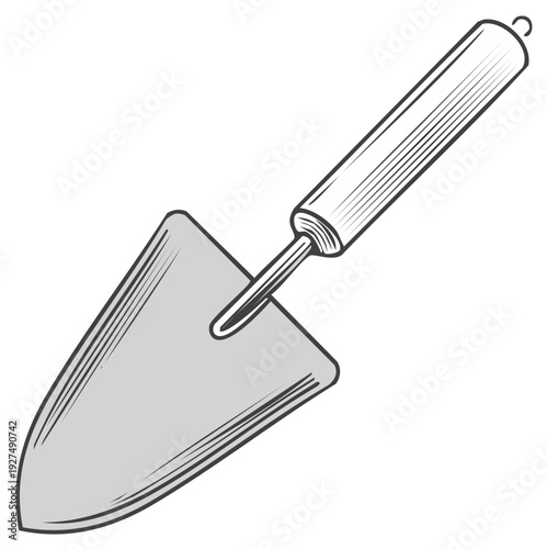 Vintage style garden trowel illustration tool for digging soil