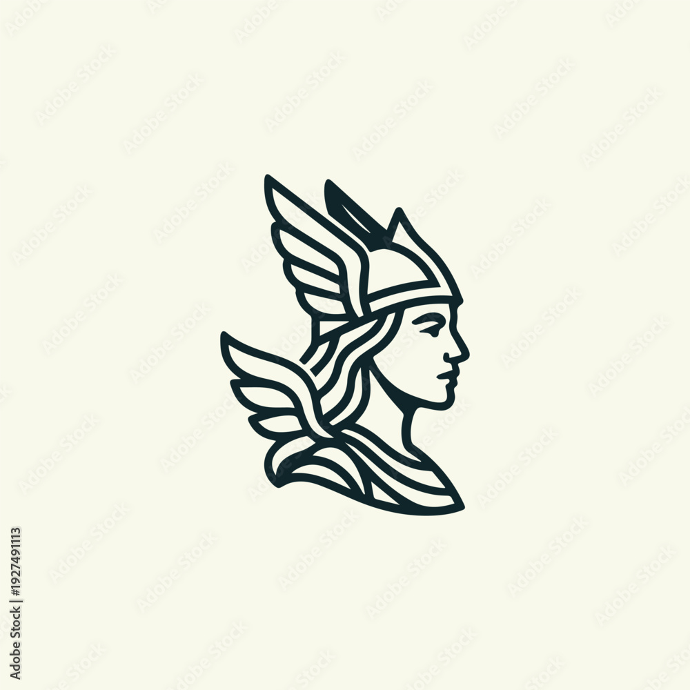 Fototapeta premium Modern Valkyrie Goddess Logo