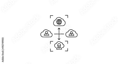Cloud Computing Network Diagram with User and Global Connections.