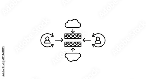 Cloud Computing Network Diagram with User Interaction.