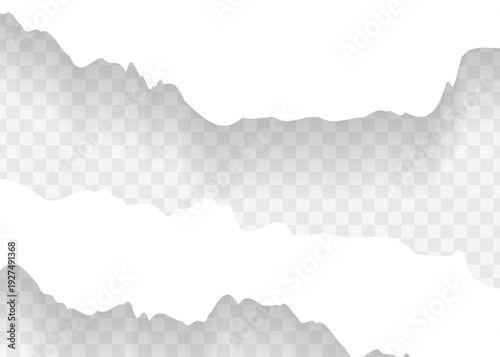 White Torn Paper Transparent Border Overlay, Soft Misty Abstract Edge