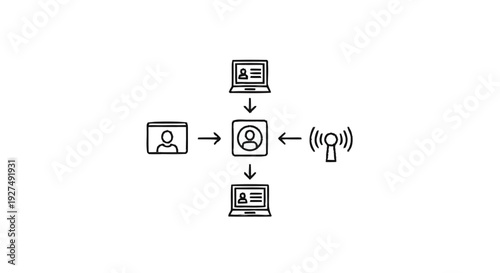 Centralized Network Hub Connecting Multiple Devices and Users.