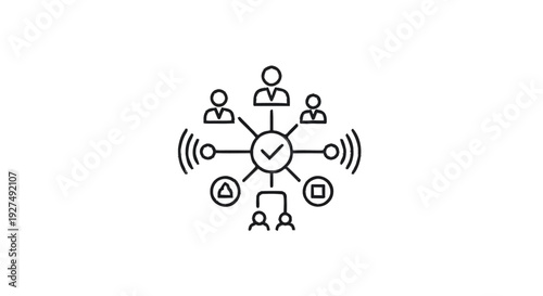 Centralized Network Hub Connecting People and Devices.
