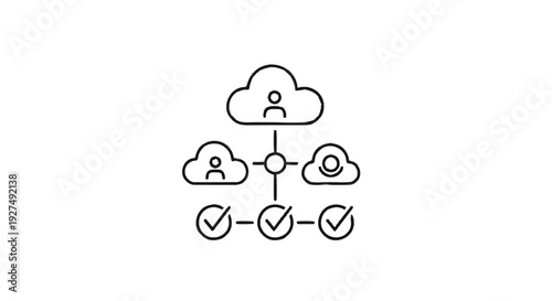 Cloud based workflow and task management system illustration.