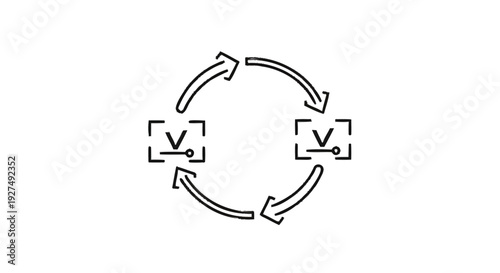 Circular diagram with arrows and checkmarks representing process.