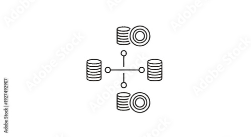 Centralized Network of Coins and Connections.