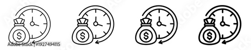Overtime Pay  Icon Set Different Style Collection