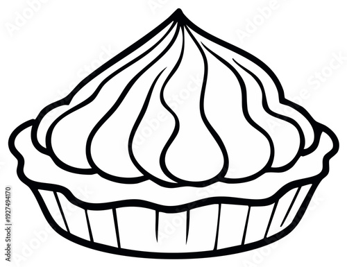 Outline of a Creamy Dessert Treat