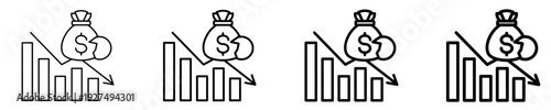 Wage Breakdown  Icon Set Different Style Collection