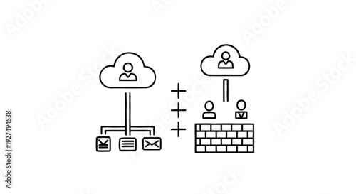 Cloud Computing Network Security and Data Protection Concept.