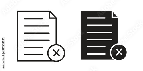 Remove document icon suitable vector symbol for graphic design, logo, web site, social media