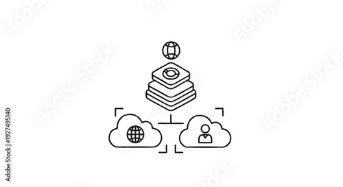 Cloud Computing Data Storage and Network Connection.
