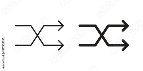 Shuffle icon suitable vector symbol for graphic design, logo, web site, social media