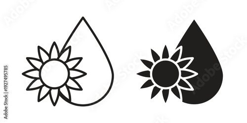 Sunflower oil icon suitable vector symbol for graphic design, logo, web site, social media