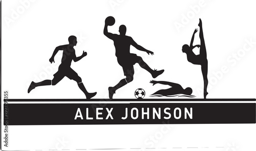 Dynamic sports name wall art design perfect for kids’ rooms, teen bedrooms, game rooms, and personalized sports decor.