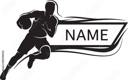 Dynamic sports name wall art design perfect for kids’ rooms, teen bedrooms, game rooms, and personalized sports decor.