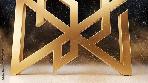Golden Particle Star Burst Effect on Black Background