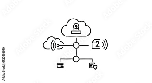 Cloud Computing Network Security and Data Protection Diagram.