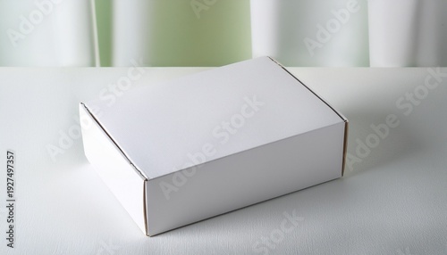 White Cardboard Box Mockup On White Table