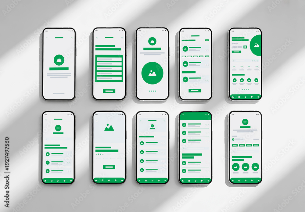 Mobile App UI UX Mockup Stock Template | Adobe Stock