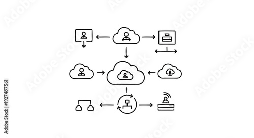 Cloud Computing Network Diagram with User Connections.