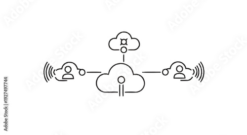 Cloud Computing Network Connecting People and Data.
