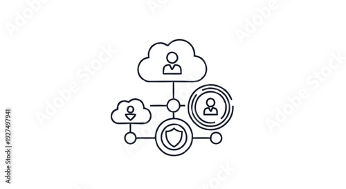 Cloud Computing Security and User Access Management Concept.