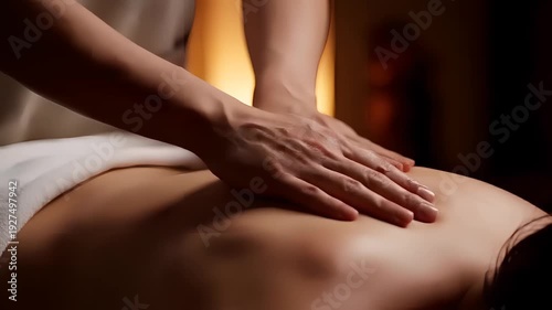 Close-Up of Hands Performing Relaxing Massage Therapy in a Calming