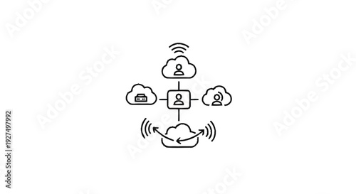 Cloud Computing Network Diagram with User Connections.