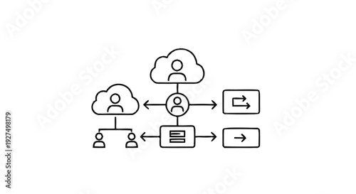 Cloud Computing Network Diagram with User Connections.
