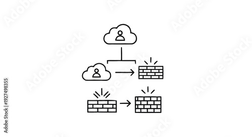 Cloud Computing Security Firewall Network Protection Concept.