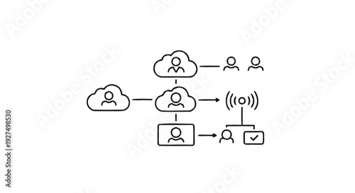 Cloud Computing Network Diagram with User Connections.
