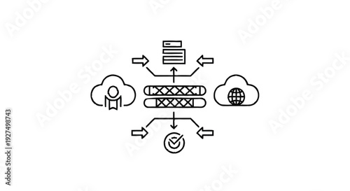 Cloud Computing Network Data Flow and Security Diagram.