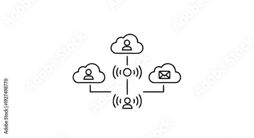 Cloud Computing Network Diagram with User Connections.