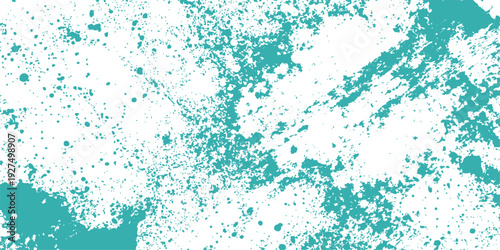 An abstract blue watercolor background features liquid bubbles and artistic ink splatters with a grunge texture design creating a decorative splash backdrop for a winter beauty illustration