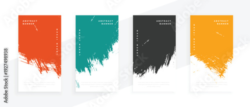 Set of Vertical Abstract Grunge Banners