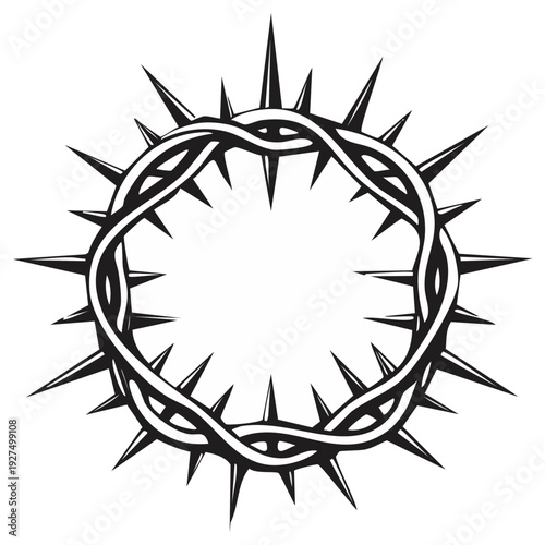 Crown of Thorns Religious Symbol Vector Illustration