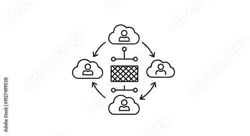 Cloud Computing Network Diagram with User Connections.