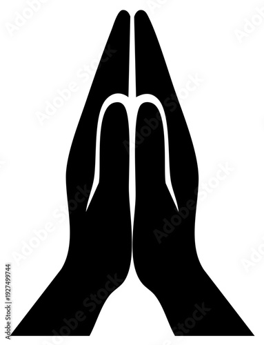 Hands pressed together in traditional prayer position symbolizing hope spirituality and gratitude