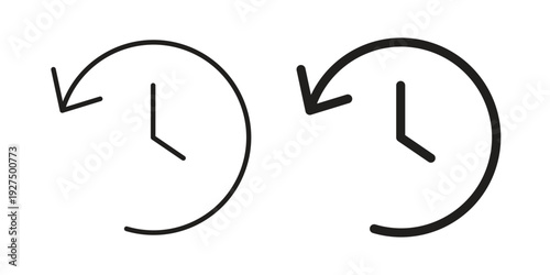 History icon in black solid style. linear symbol.