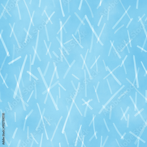 水彩描きの雨模様【背景素材】(水色)