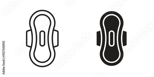 Hygienic pad icon in black solid style. linear symbol.