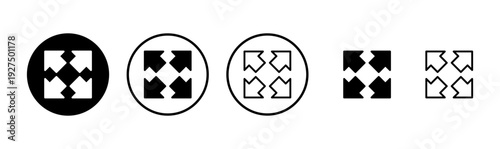 Fullscreen Icon logo design. Expand to full screen sign and symbol. Arrows symbol