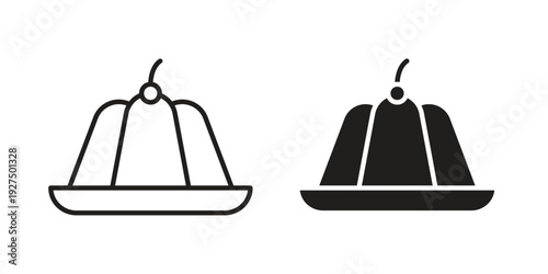 Jelly icon in black solid style. linear symbol.