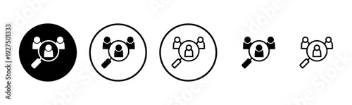 Hiring icon logo design. Search job vacancy sign and symbol. Human resources concept. Recruitment