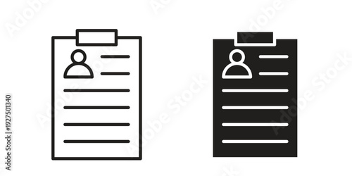 Job appslication icon in black solid style. linear symbol.
