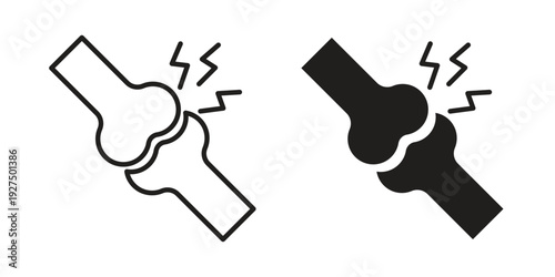 joint pain icon in black solid style. linear symbol.