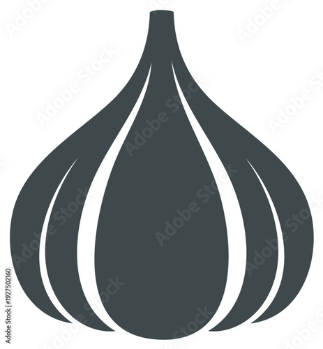 Minimalist garlic bulb icon vector symbol for cooking ingredients
