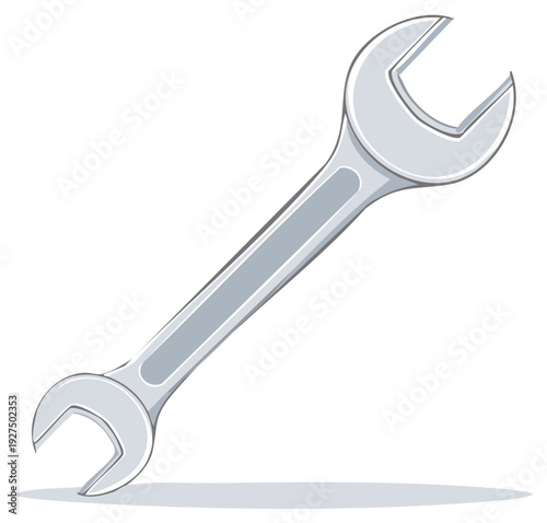 Open End Wrench Tool Illustration for Repair Work Maintenance Equipment